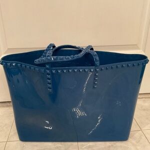 Carmen Sol PVC Blue LARGE Tote Excellent Condition